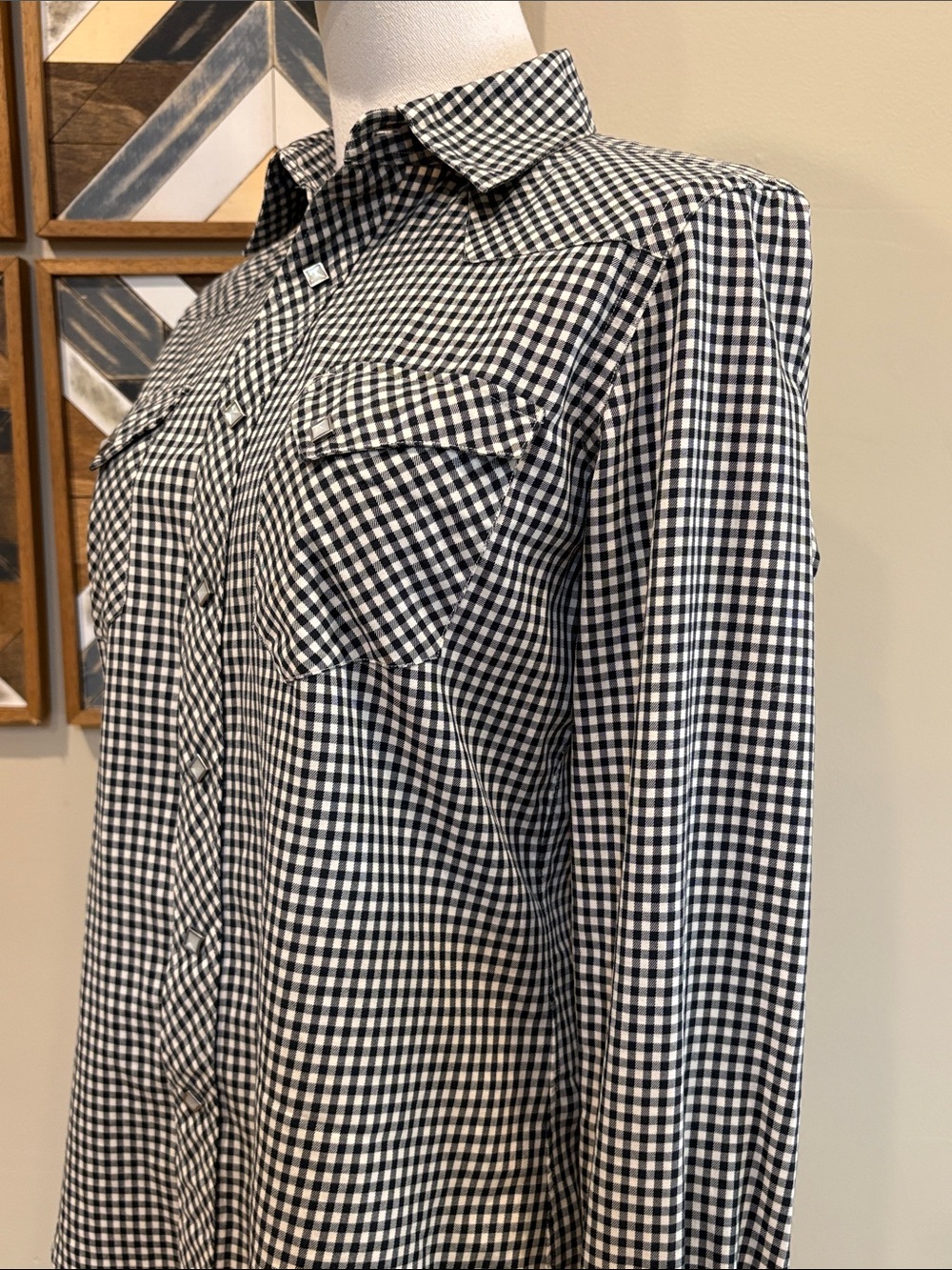 Ralph Lauren Black and White Gingham Button-Down Shirt - Picture 7 of 15